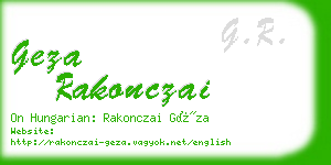 geza rakonczai business card